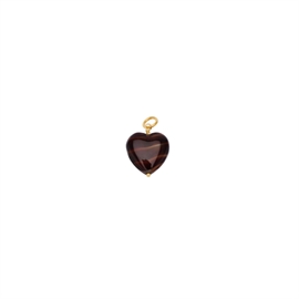 Pico French Grande Heart Vedhæng - Mocca